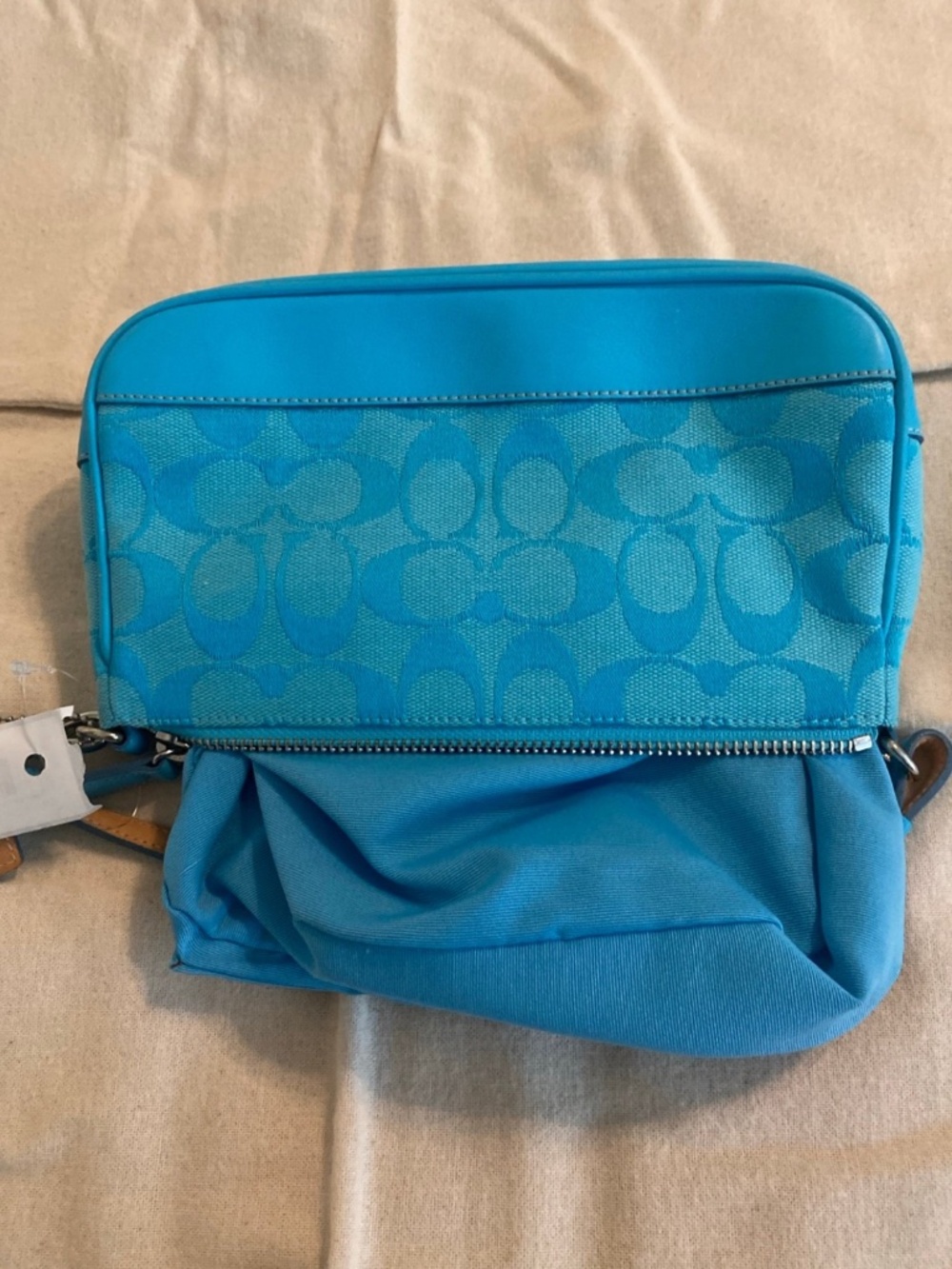 Coach Demi Shoulder Bag Turquoise Blue Excellent Condition - Picture 5 of 6